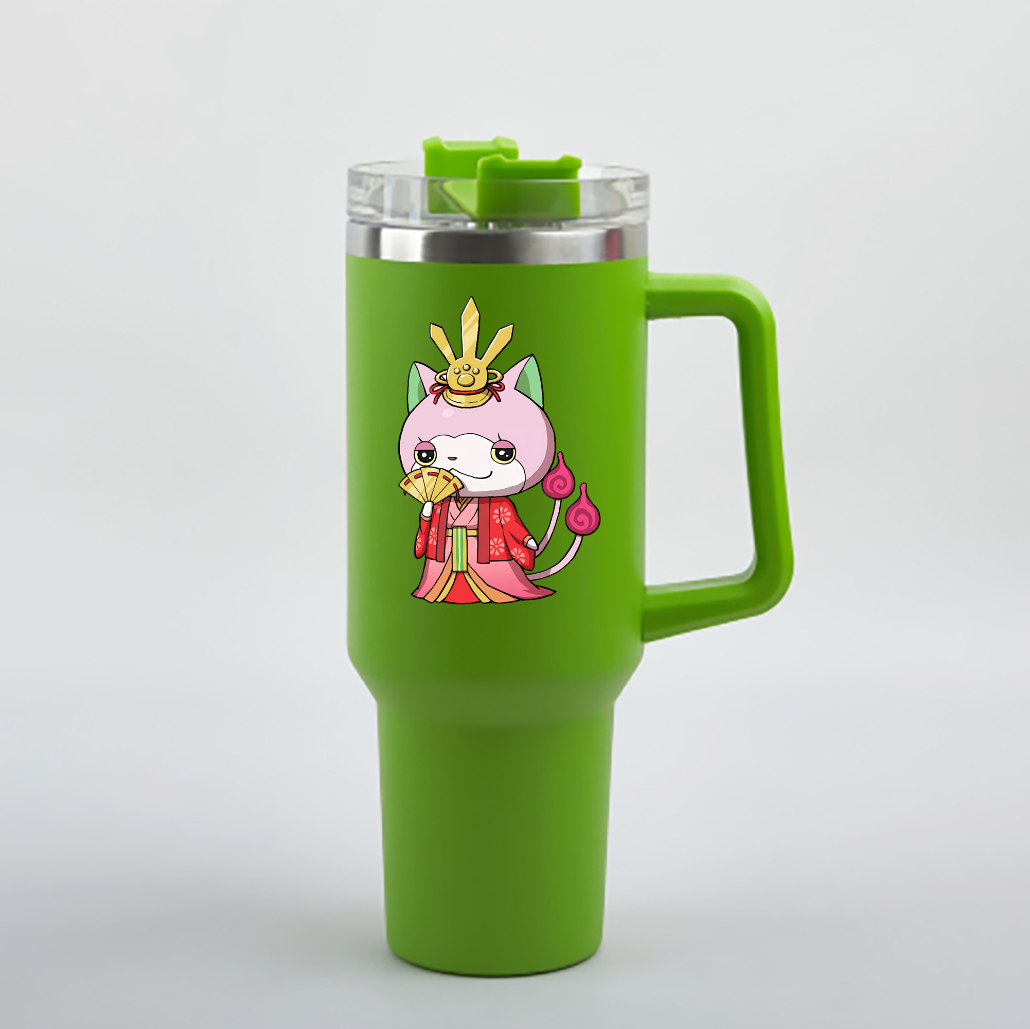 （画像用） 妖怪ウォッチ Yo-kai Watch 1200mL車用タンブラー - クリスタルステッカー（プラスチックストロー付き）
